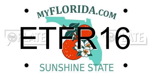 ETFR16 Florida License Plate