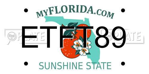 ETFT89 Florida License Plate