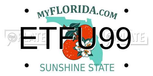 ETFU99 Florida License Plate