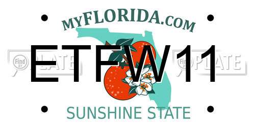 ETFW11 Florida License Plate