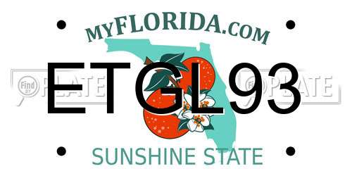ETGL93 Florida License Plate