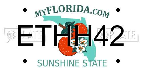 ETHH42 Florida License Plate
