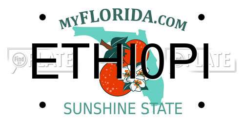 ETHI0PI Florida License Plate
