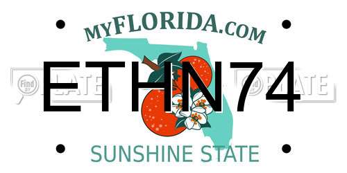 ETHN74 Florida License Plate