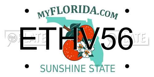 ETHV56 Florida License Plate