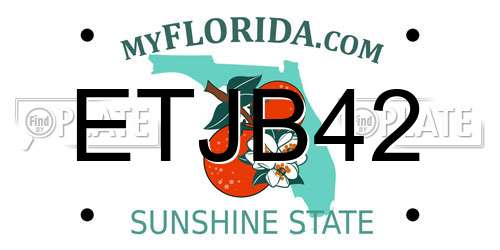 ETJB42 Florida License Plate