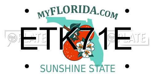 ETK71E Florida License Plate