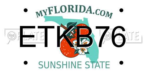 ETKB76 Florida License Plate
