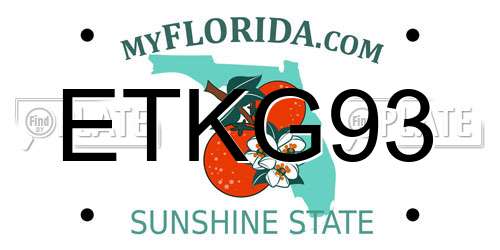 ETKG93 Florida License Plate