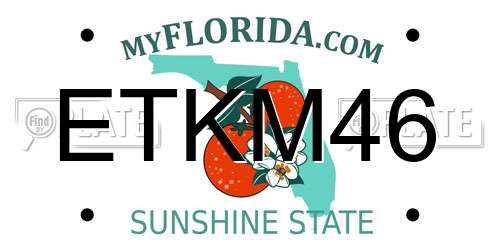 ETKM46 Florida License Plate