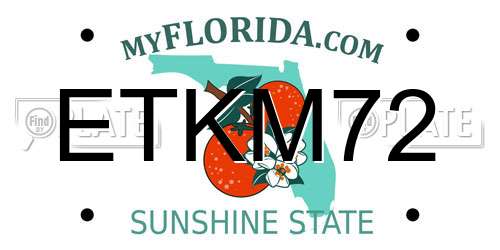 ETKM72 Florida License Plate