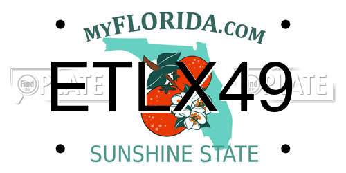 ETLX49 Florida License Plate