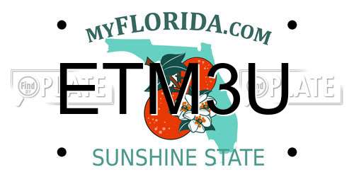 ETM3U Florida License Plate