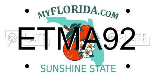 ETMA92 Florida License Plate