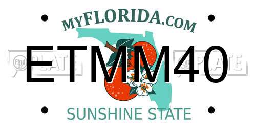 ETMM40 Florida License Plate