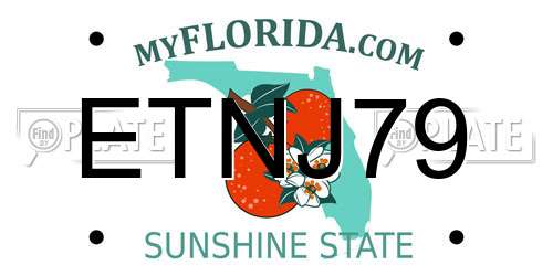 ETNJ79 Florida License Plate