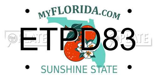 ETPD83 Florida License Plate