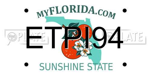 ETPI94 Florida License Plate