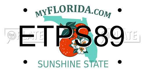 ETPS89 Florida License Plate