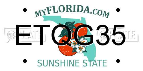 ETQG35 Florida License Plate