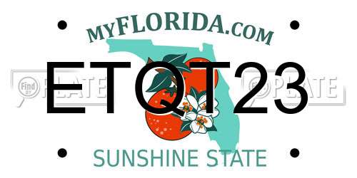 ETQT23 Florida License Plate