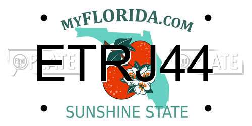 ETRJ44 Florida License Plate