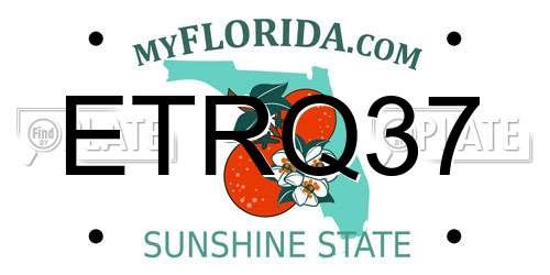 ETRQ37 Florida License Plate