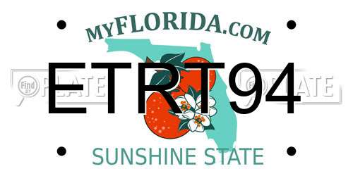 ETRT94 Florida License Plate