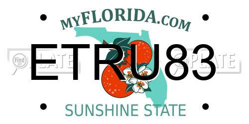 ETRU83 Florida License Plate