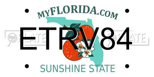 ETRV84 Florida License Plate
