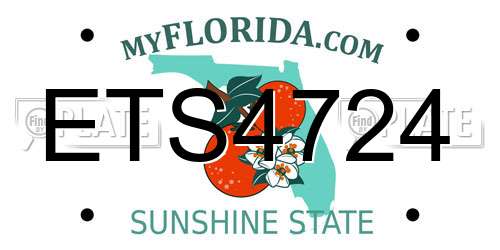 ETS4724 Florida License Plate