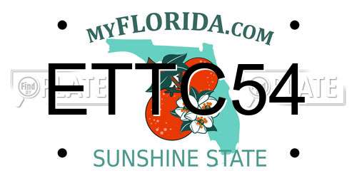 ETTC54 Florida License Plate