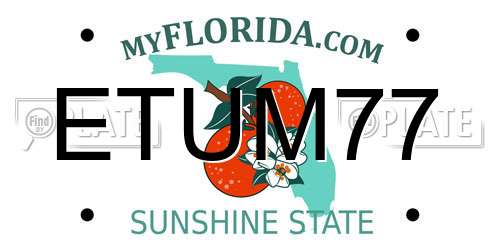 ETUM77 Florida License Plate