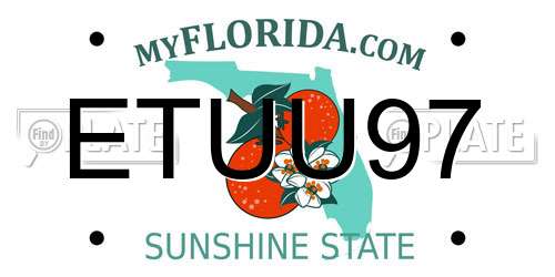 ETUU97 Florida License Plate