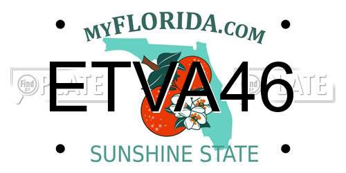 ETVA46 Florida License Plate
