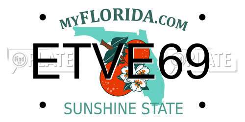 ETVE69 Florida License Plate