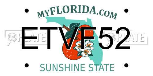 ETVF52 Florida License Plate