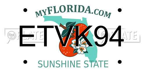 ETVK94 Florida License Plate