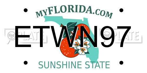 ETWN97 Florida License Plate