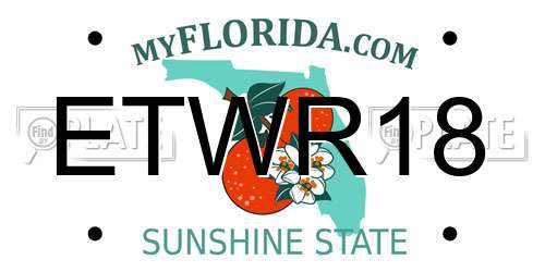ETWR18 Florida License Plate