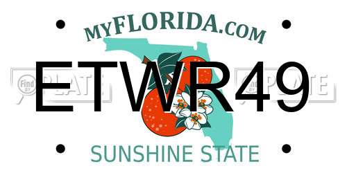 ETWR49 Florida License Plate