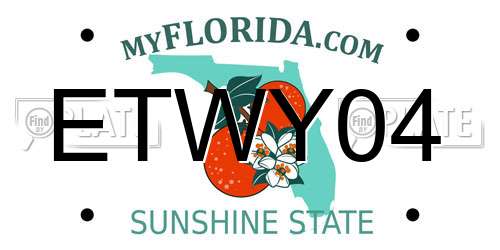 ETWY04 Florida License Plate