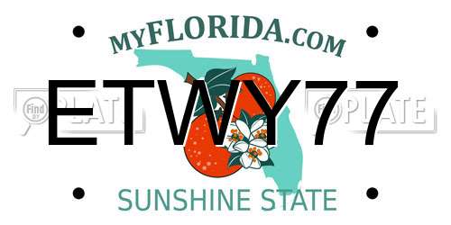 ETWY77 Florida License Plate