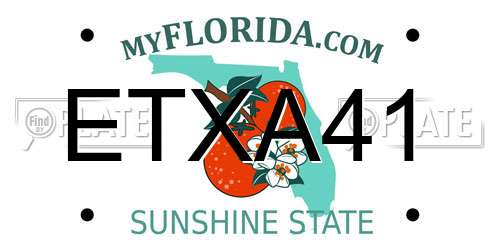 ETXA41 Florida License Plate