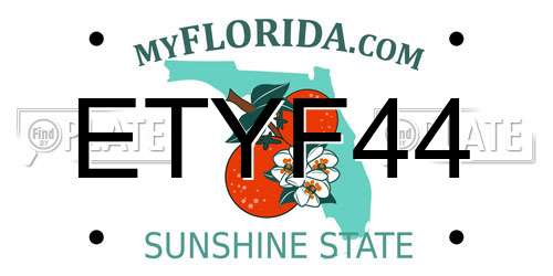 ETYF44 Florida License Plate