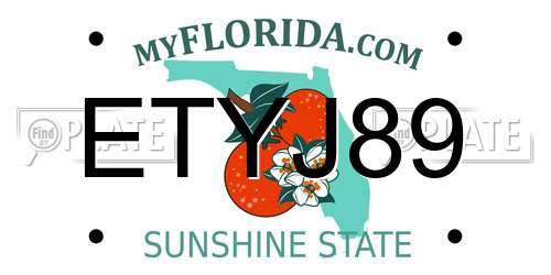 ETYJ89 Florida License Plate