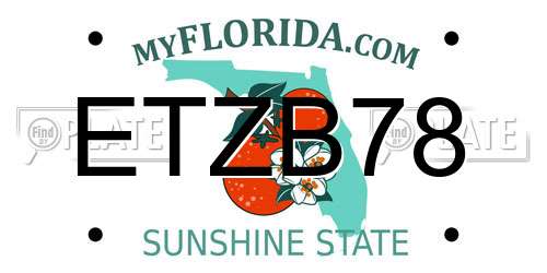 ETZB78 Florida License Plate