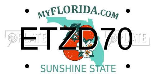 ETZD70 Florida License Plate