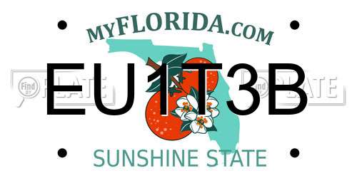 EU1T3B Florida License Plate