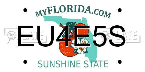 EU4E5S Florida License Plate